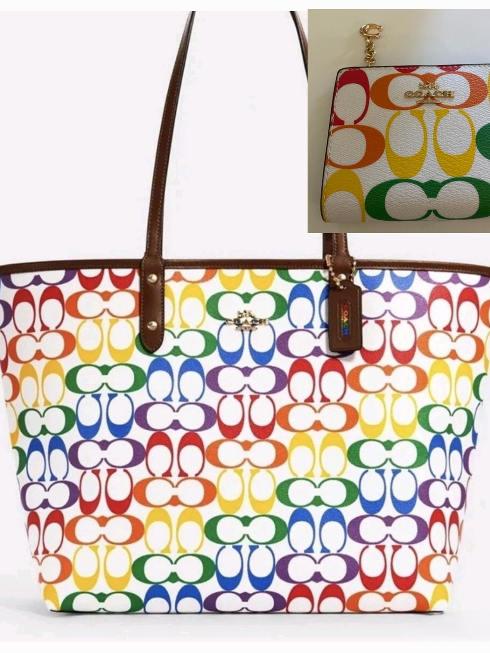 Coach Limited/Rare Pride SET Reversible LG Tote W/ Matching Wallet. - Picture 3 of 13